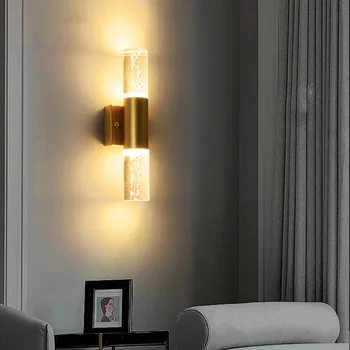 Новый свет, роскошный постмодернистский настенный светильник из пузырькового хрусталя, простая гостиная, прикроватная лампа для спальни, настенный фон для телевизора в проходе  4