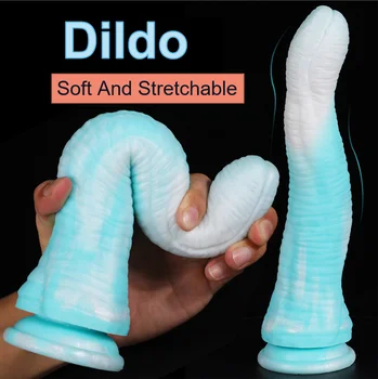 Новый стиль, секс-игрушки с фаллоимитаторами, женские желейные разноцветные силиконовые фаллоимитаторы большого размера, мягкий материал, секс-игрушка для пениса в форме змеи для пар  5