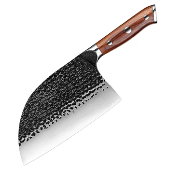 Нож шеф-повара ручной ковки из высокоуглеродистой стали, мясницкий нож с антикоррозийным масляным покрытием, Кухонный нож для приготовления пищи, Разделочный нож, разделочный нож  5