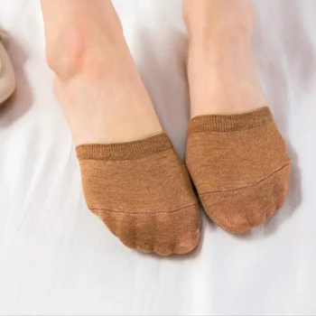 Носки до щиколотки, 2 пары женских летних носков для передней части стопы, женские носки с закрытым носком на половину стопы, невидимые хлопковые дышащие носки на высоком каблуке  5