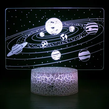 Ночник Cosmos Space Galaxy, Солнечная система, 3D оптическая иллюзия, светильник для детей, подарок на день рождения для мальчиков и девочек, ночник на день рождения  5