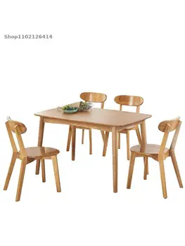 Обеденный стул Nordic из цельного дерева, современный минималистичный обеденный стол Louis home со спинкой и комбинированным стулом для кафе и отеля  5