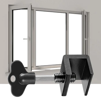 Оконный замок раздвижной двери с ключом-ключом Защитный оконный дверной замок из алюминиевого сплава, Ограничитель дверного окна, защита для детей  5