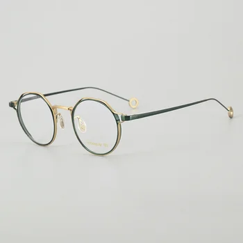Оправа для очков из японского чистого титана ручной работы, Ретро Мужские оптические очки, Винтажные очки по рецепту, Женские очки-зрелища  5