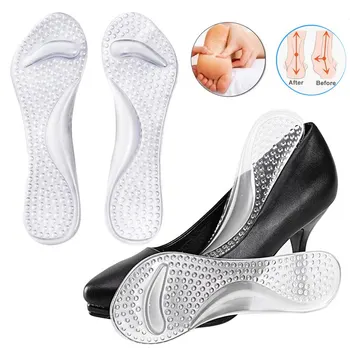 Ортопедические Стельки для Женской Обуви Плоскостопие Поддержка Свода Стопы Силиконовые Гелевые Стельки для Высоких Каблуков Вставки Массажер Для Ног Колодки Для обуви  5