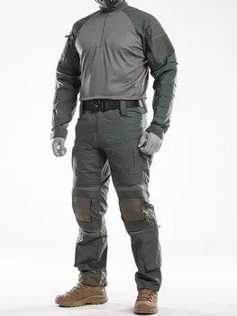 Осенняя мужская военно-тактическая форма, уличные камуфляжные тренировочные костюмы для страйкбола, комплекты для фитнеса с длинным рукавом, одежда с несколькими карманами  5
