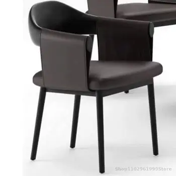 Офисное кафе, современные обеденные стулья, Скандинавский Кожаный салон, Обеденные стулья, кресло для отдыха в спальне, мебель для дома Sillas AB50CY  5
