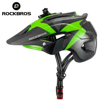 Официальный шлем ROCKBROS с передним светом, шлем с задним светом, шлем для велоспорта, Mtb, держатель для Gopro, защитный шлем для езды вне велосипеда  5