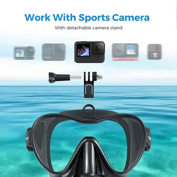 Очки для дайвинга, набор для подводного плавания с маской и трубкой для взрослых, защита от легкого дыхания, защита от запотевания  5