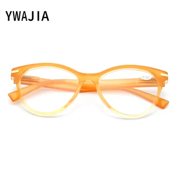 Очки для чтения в круглой оправе для женщин, Многофокусные пресбиопические очки с защитой от царапин, прозрачные линзы, пресбиопические очки  5
