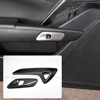 Панель Рамки Дверной Ручки Из Настоящего Углеродного Волокна Для Chevrolet Corvette C7 ZR1 Z06 2014-2019 Аксессуары Для Интерьера Автомобиля  5