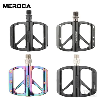 Педаль для горного велосипеда MEROCA BMX из алюминиевого сплава DU / 3 С подшипником, герметичный противоскользящий стальной гвоздь, Высокопрочные Плоские Педали  5