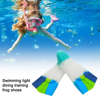 Плавники с сумкой для хранения Сверхмягкие Гибкие Высокоэластичные силиконовые ласты для плавания Тренировочный инструмент для детей  5