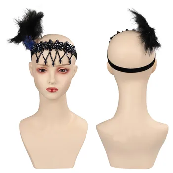 Повязка на голову в стиле ретро 1920-х, Головной Убор из перьев, Аксессуары для волос, Реквизит для вечеринки на Хэллоуин, Карнавал, для женщин, для взрослых  10