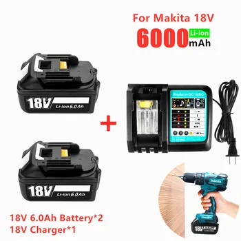 Подлинный с Зарядным устройством BL1860 Аккумуляторная Батарея 18V 6000mAh Литий-ионная для Makita 18v Battery 6Ah BL1850 BL1880 BL1860B LXT400  3