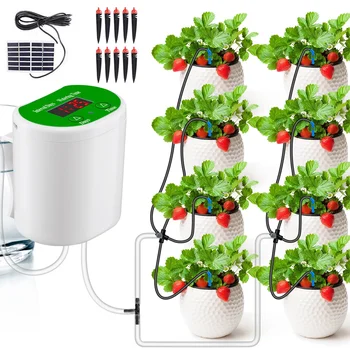 Полив
Потрясающее интеллектуальное устройство автоматического полива на солнечной энергии, система орошения по таймеру Для полива сада, ваших комнатных растений.  5