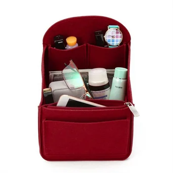 Портативная сумка, косметические сумки, подходящие для различных женских рюкзаков, органайзера для макияжа, войлочной вставки, внутренней дорожной сумки  5
