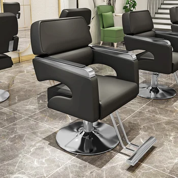 Портативное парикмахерское кресло для салона красоты с гидравлической ножкой Роскошное Парикмахерское кресло для салона красоты Cadeira De Barbeiro Мебель  5