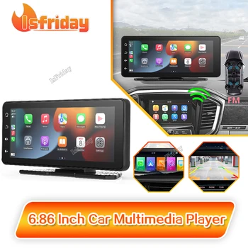 Портативный 6,86-дюймовый автомобильный мультимедийный плеер Carplay Android, автоматический монитор, GPS-навигация, сенсорный экран, автомобильное радио, видеорегистратор, приборная панель  5