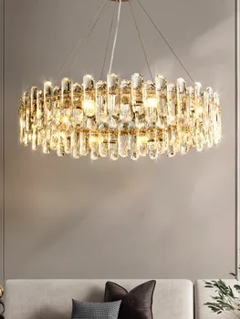 Постройте Наш Дом с помощью Дизайнерской Люстры Art LED Dimmable K9 Crystal Lighting Lustre Подвесной Светильник Lampen Для Гостиной  5