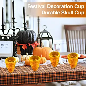 Посуда для напитков на Хэллоуин, чашка для вечеринки в честь Хэллоуина, изысканный стакан для воды в виде черепа на Хэллоуин, универсальная посуда для напитков для домашнего праздничного оформления бара  4