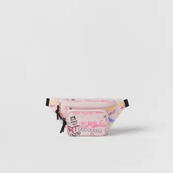 Поясная сумка с надписями граффити для девочек 2023, новая модная милая детская сумка, розовая, милая сумка для аксессуаров для девочек, модные сумки для бутиков  5