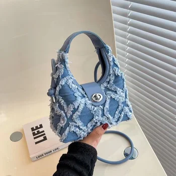 Простая модная женская маленькая сумка через плечо в стиле ретро, Хобо, роскошная брендовая дизайнерская женская сумка на одно плечо, сумка-ведро  5