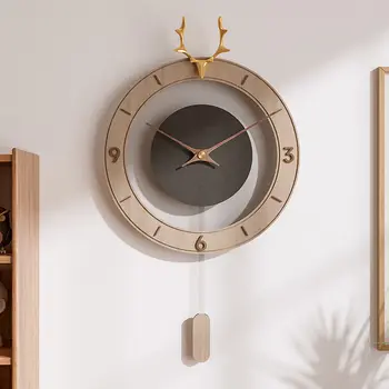 Простые креативные часы с головой оленя, настенные часы, украшение гостиной, модные домашние часы, подвесные настенные новые кварцевые часы  4