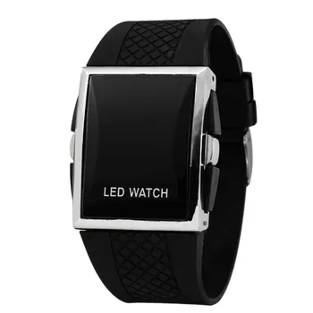 Простые светодиодные часы для мужчин, модные спортивные Цифровые часы с красной подсветкой, силиконовый ремешок для часов, классические черно-белые мужские часы reloj hombre  5