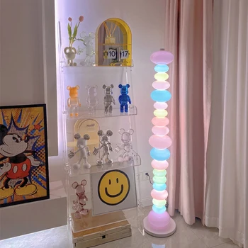 Радужная торшерная лампа Candy string creative macaron для спальни для девочек, стеклянная лампа для атмосферы на диване в гостиной  3