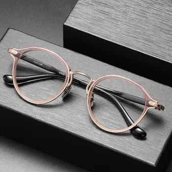 Ретро-очки марки titanium krosin + модный маленький красный, популярный, Вся оправа может быть оснащена очками для близорукости  3