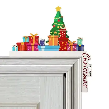 Рождественский декор Уголка дверной коробки, Наклейка на деревянный выключатель, Деревянные украшения, Креативный Декор Уголка двери, Рождественская Вывеска Дверной коробки  5