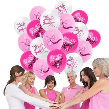 Розовая лента, Латексный шар, Круглые воздушные шары для просветительской благотворительной акции, Многоразовая Розовая лента, Благотворительная акция, Кампания, Декор для вечеринок Для  0