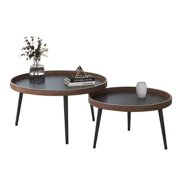 Роскошный журнальный столик в скандинавском стиле, чайный столик в гостиной, простой современный креативный столик из орехового дерева для квартиры, комбинация приставных столиков  5