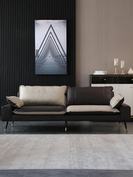Роскошный кожаный диван в скандинавском итальянском стиле, современный минималистичный диван для гостиной, тканевый диван с технологией cloth  3