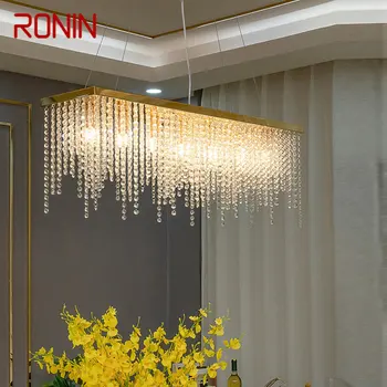 Роскошный подвесной светильник RONIN Modern Crystal, светодиодная потолочная люстра, креативное освещение, декор для дома, столовой, спальни, бара  5