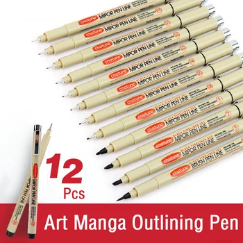 Ручка для рисования манги, Пигментный лайнер, Микронная ручка, набор маркеров, игольчатая ручка для рисования, мягкая кисть, Канцелярские принадлежности, художественные принадлежности  10