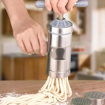 Ручная Лапшерезка из нержавеющей стали, пресс для приготовления макаронных изделий, Кривошипный резак, Соковыжималка для фруктов, Посуда для приготовления спагетти, Кухонные инструменты  5