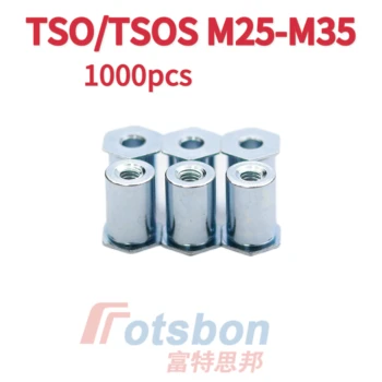 Самозаклинивающиеся резьбовые упоры с тонкой головкой TSO / TSOS-M25M3M35 / 6M25 /6M3 С шестигранной головкой Используются В Листовой углеродистой стали толщиной 0,63 мм, оцинкованной,  5