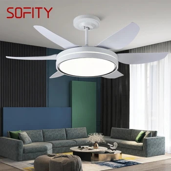 Светильник SOFITY Fan, потолочный светильник Nordic LED, современный минималистичный ресторан, гостиная, спальня, коммерческий электрический вентилятор  5