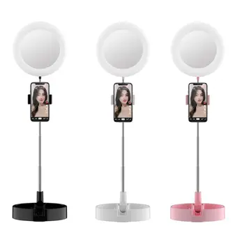 Светодиодная кольцевая лампа с зажимом для телефона Зеркало Складная USB-заполняющая лампа с затемнением Светодиодная заполняющая лампа Selfie Ring Lamp для селфи-телефона  5
