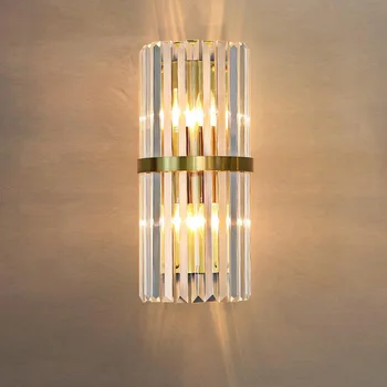 Светодиодные хрустальные настенные светильники Простой свет, роскошные настенные светильники для гостиной, Современная прикроватная тумбочка для спальни, Фоновый настенный светильник для коридора  3