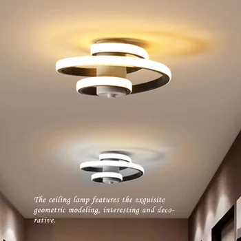 Светодиодный потолочный светильник для прихожей в простом стиле, современный свет, черно-белый  4