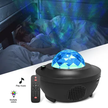 Светодиодный цветной проектор Звездное небо ночник BT-совместимый USB музыкальный плеер с голосовым управлением, детская романтическая проекционная лампа Galaxy  5