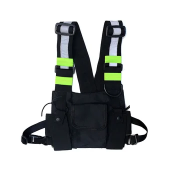 Светоотражающая сумка для бега, функциональная тактическая нагрудная сумка для мужчин, модный жилет в стиле хип-хоп, уличная сумка, поясная сумка, нагрудная сумка  5