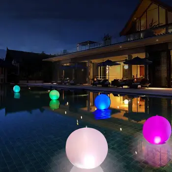 Светящийся шар Забавный надувной светящийся шар ПВХ Светодиодный шар с дистанционным управлением Декоративный пляжный мяч для открытого бассейна снаружи  5