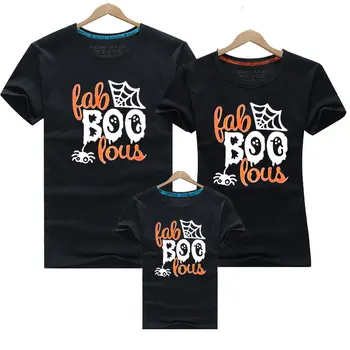 Семейная одежда, футболка для взрослых и детей, одежда для мамы и дочки, футболка для мамы и папы для мальчиков на Хэллоуин, одинаковые футболки для семьи на Хэллоуин  10