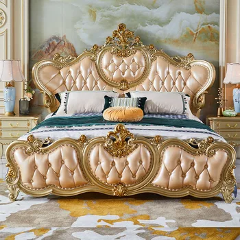 Скандинавская Уникальная Эстетическая кровать для хранения Master Salon Queen King Bed Роскошная Современная мебель для спальни из дерева Letto Matrimoniale  10