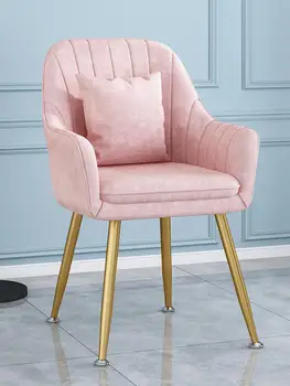 Скандинавский легкий роскошный обеденный стул домашний простой чистый красный стул для макияжа маникюра стул для спальни ins стул со спинкой табурета стол  5