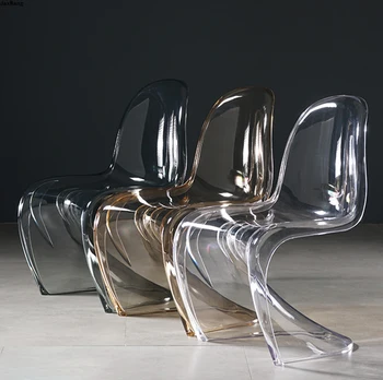 Скандинавский обеденный стул Креативный Обеденный стул из акрилового пластика, Хрустальный Стул, Мебель для столовой, Прозрачное кресло  5